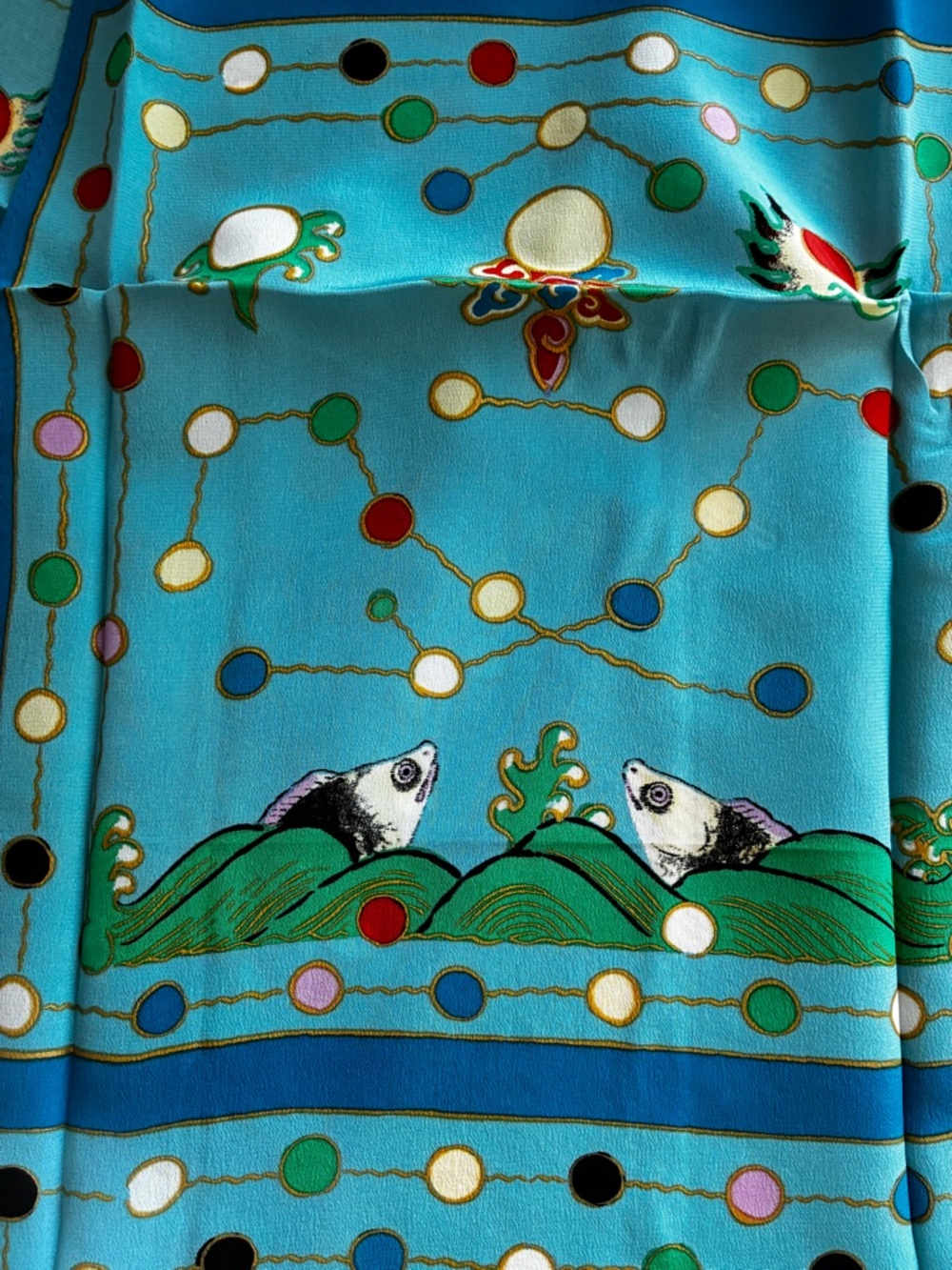Chinese Silk Scarf with Colorful Motif featuring Art from the Getty - Picture 8 of 9